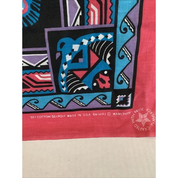 New Vintage Navajo Thunderbird Bandana Scarf Handkerchief Native WAMCRAFT USA - Picture 3 of 4